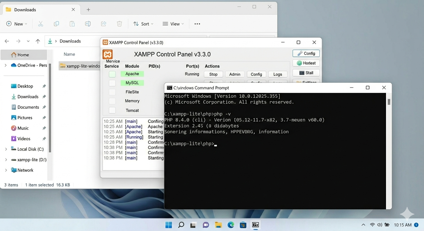 Cara Install XAMPP Lite PHP 8.4 di Windows &amp; Setup Environment Variable