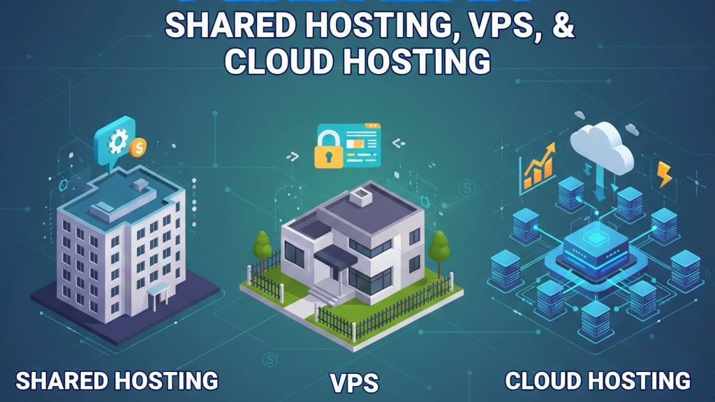 Perbedaan Shared Hosting, VPS, dan Cloud Hosting