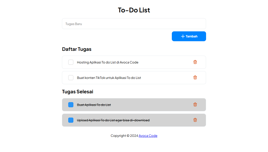 Website Aplikasi Todo List PHP
